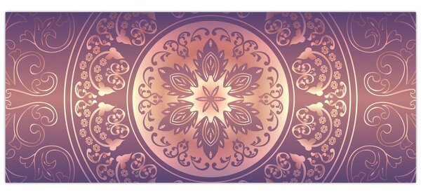 Tablou - Mandala pe gradient violet (120x50 cm)