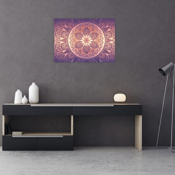 Tablou - Mandala pe gradient violet (70x50 cm)