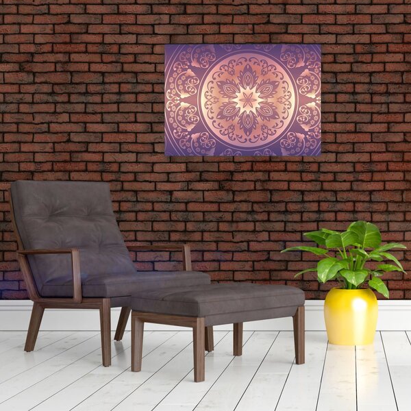 Tablou - Mandala pe gradient violet (70x50 cm)