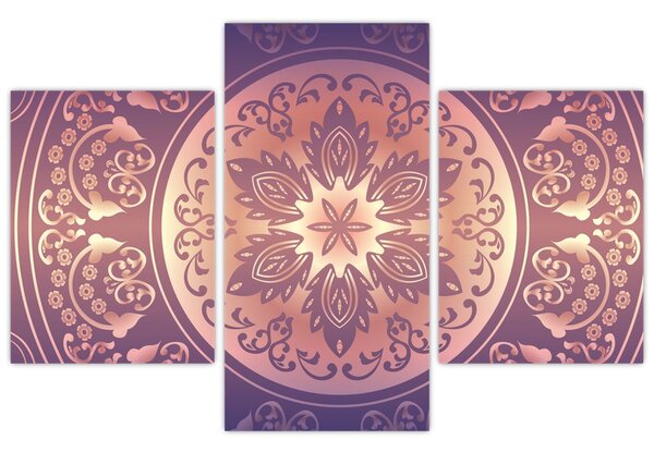 Tablou - Mandala pe gradient violet (90x60 cm)