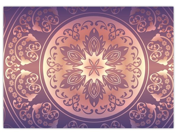 Tablou - Mandala pe gradient violet (70x50 cm)