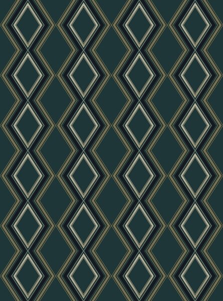Tapet Fundal verde-albastru închis cu rânduri verticale de romburi, Tapet abstract, a00976 : Uwalls.ro