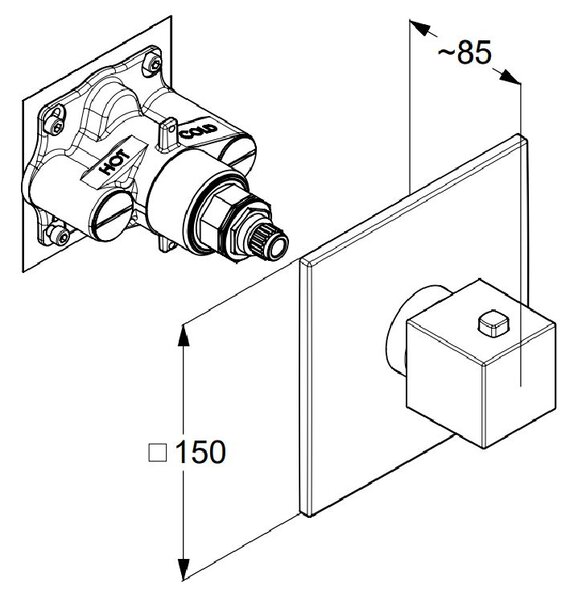 Kludi Decus baterie de duș ascuns cu termostat crom 547390575