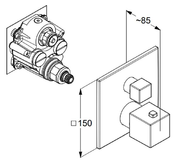 Kludi Decus baterie de duș ascuns cu termostat alb 548855375