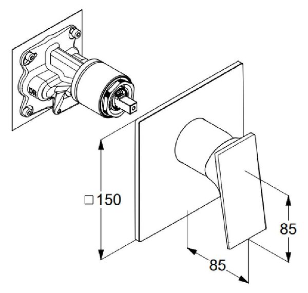 Kludi Decus baterie de duș ascuns auriu 54755N075