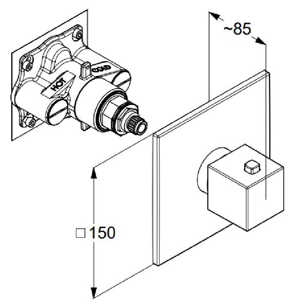 Kludi Decus baterie de duș ascuns cu termostat auriu 54739N075