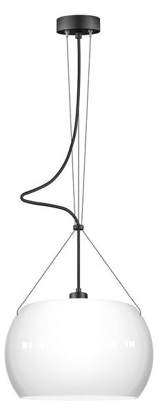 Lustră cu cablu negru Sotto Luce Momo Glossy, ⌀ 33 cm, alb