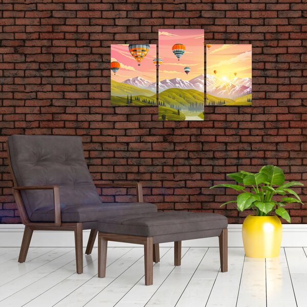 Tablou - Baloane deasupra unui peisaj (90x60 cm)