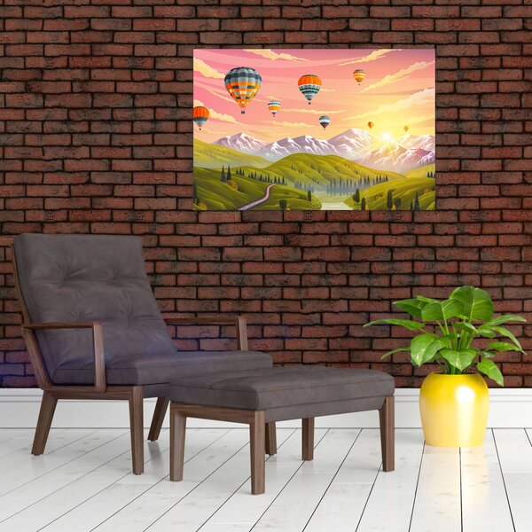 Tablou - Baloane deasupra unui peisaj (90x60 cm)