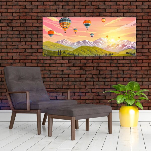 Tablou - Baloane deasupra unui peisaj (120x50 cm)