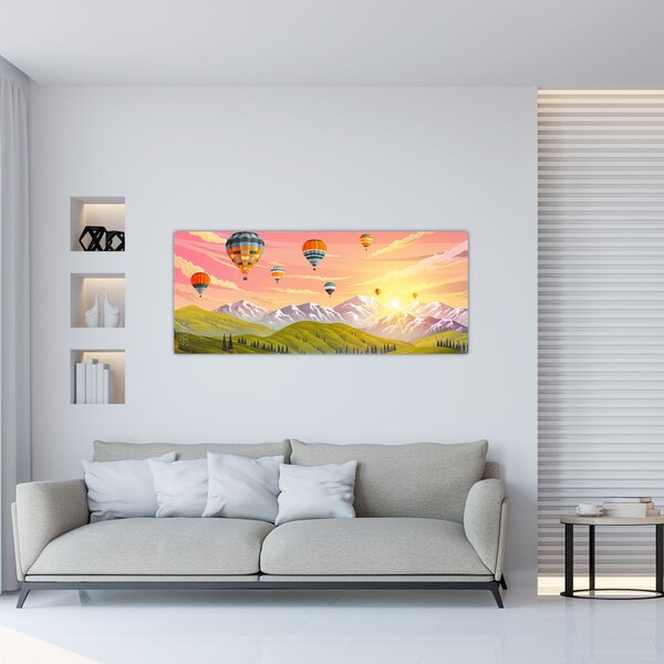 Tablou - Baloane deasupra unui peisaj (120x50 cm)