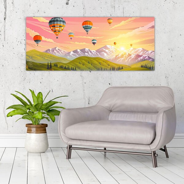 Tablou - Baloane deasupra unui peisaj (120x50 cm)