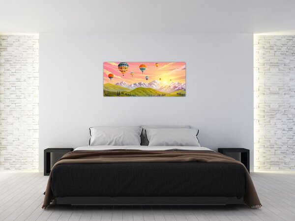 Tablou - Baloane deasupra unui peisaj (120x50 cm)