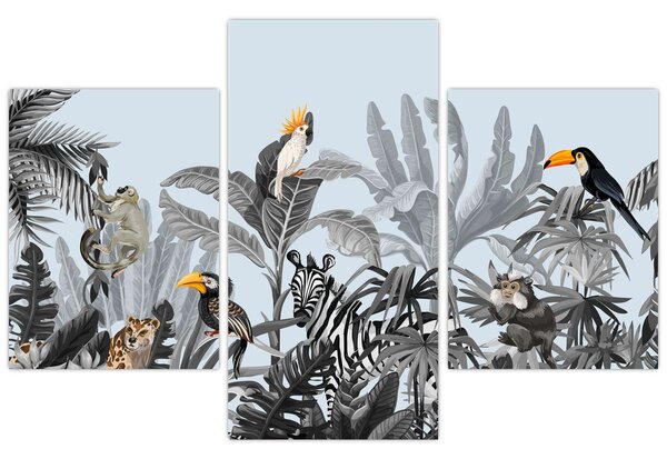 Tablou - Animale în pădurea tropicală (90x60 cm)