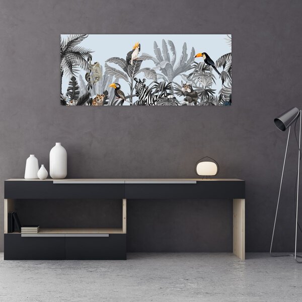 Tablou - Animale în pădurea tropicală (120x50 cm)
