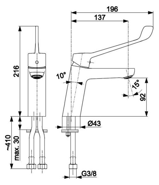 KFA Armatura Medico baterie lavoar stativ crom 4732-885-00