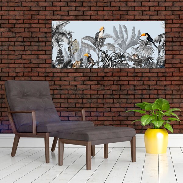 Tablou - Animale în pădurea tropicală (120x50 cm)