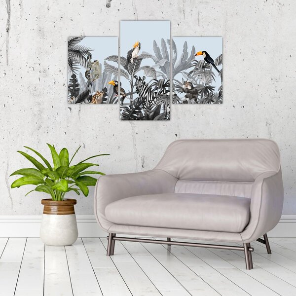 Tablou - Animale în pădurea tropicală (90x60 cm)