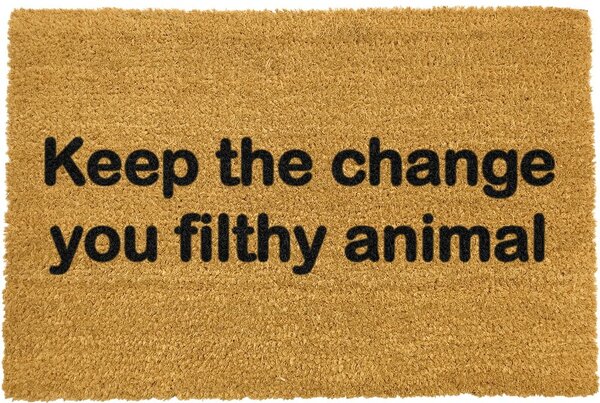 Covoraș intrare din fibre de cocos Artsy Doormats Keep The Change, 40 x 60 cm