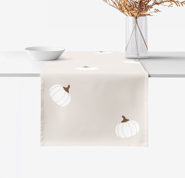 Goldea napron de masă 100% bumbac - dovleci pe fond crem 20x120 cm