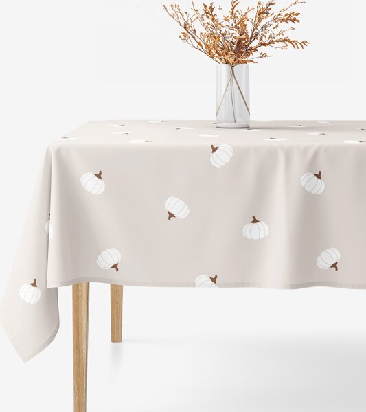 Goldea față de masă 100% bumbac - dovleci pe fond crem 80 x 80 cm