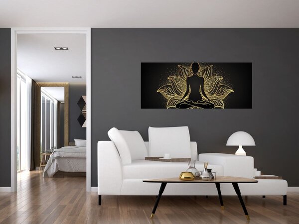 Tablou - Silueta într-o floare de lotus (120x50 cm)