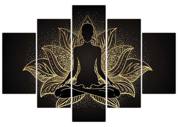 Tablou - Silueta într-o floare de lotus (150x105 cm)