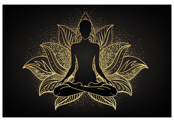 Tablou - Silueta într-o floare de lotus (90x60 cm)