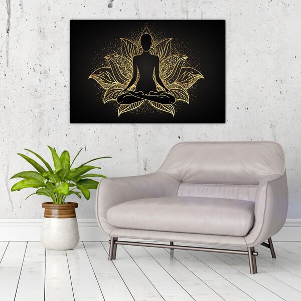Tablou - Silueta într-o floare de lotus (90x60 cm)