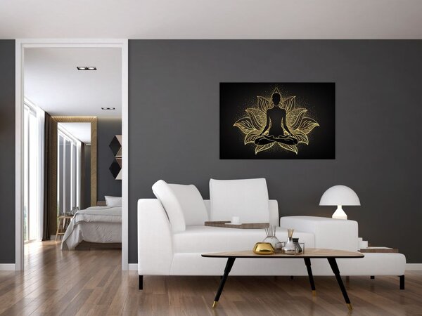 Tablou - Silueta într-o floare de lotus (90x60 cm)