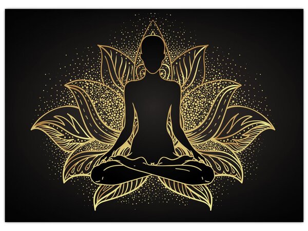 Tablou - Silueta într-o floare de lotus (70x50 cm)