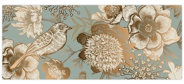 Tablou - Flori aurii (120x50 cm)