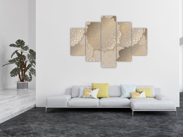 Tablou - Mandale în tonuri aurii (150x105 cm)