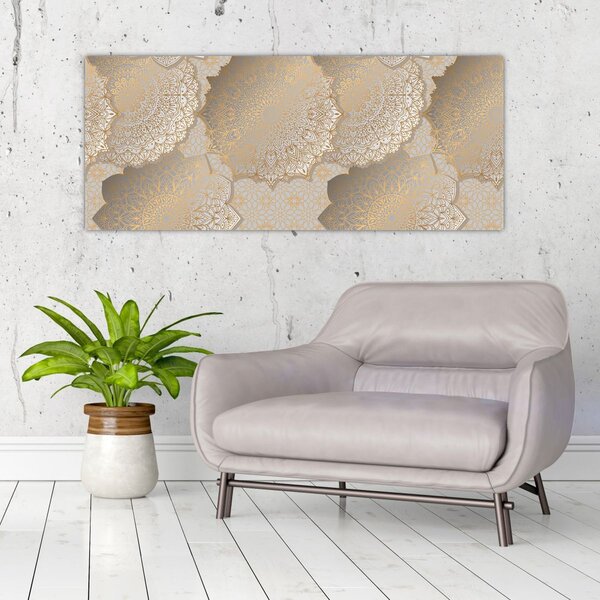 Tablou - Mandale în tonuri aurii (120x50 cm)