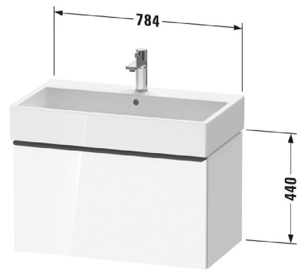 Duravit D-Neo dulap 78.4x44.2x44 cm sub chiuveta pe perete alb DE4273004180000