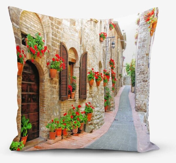 Față de pernă din amestec de bumbac Minimalist Cushion Covers Colorful Street, 45 x 45 cm