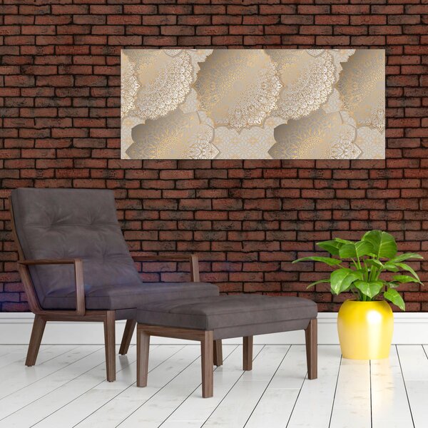 Tablou - Mandale în tonuri aurii (120x50 cm)
