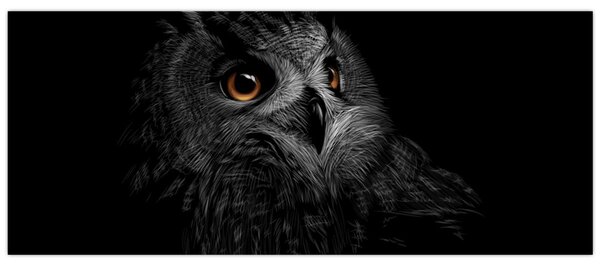 Tablou - Bufniță, ilustrație (120x50 cm)