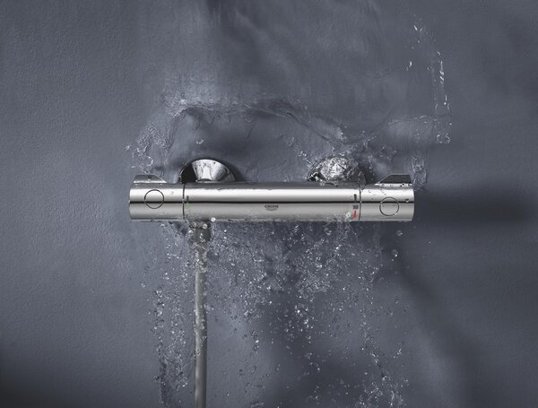 Grohe Grohtherm 800 baterie de duș perete cu termostat StarLight Chrome 34558000