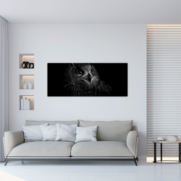 Tablou - Bufniță, ilustrație (120x50 cm)