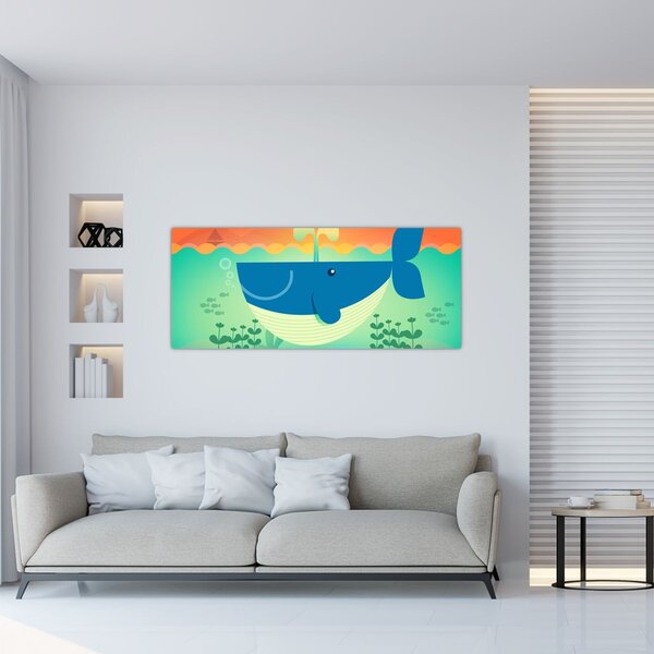 Tablou - Balena veselă (120x50 cm)
