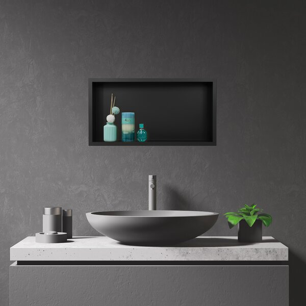 Balneo Wall-Box One Black raft de nișă 60 cm negru OB-BL4