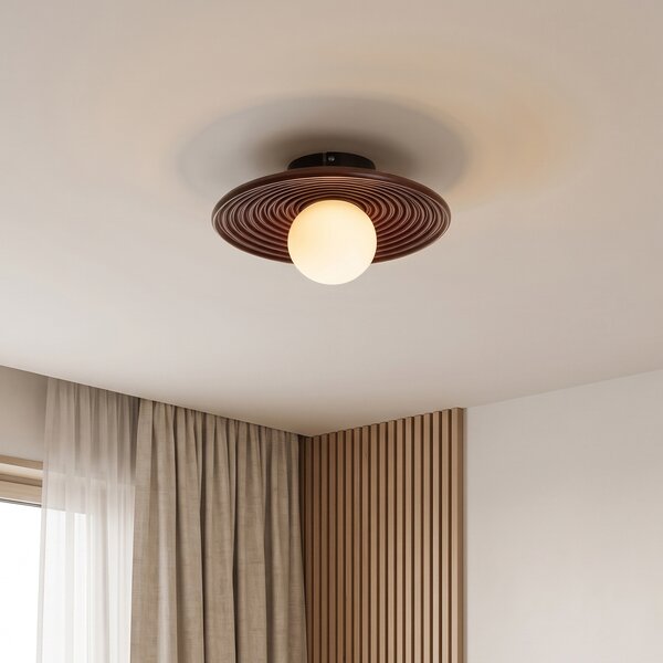 Lampă de tavan retro maro cu sticlă opal - Lila