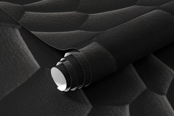 Tapet Mozaic negru cu relief tridimensional delicat, Fototapet Abstract, w04955 : Uwalls.ro