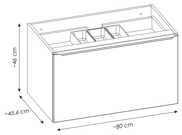 Comad Sante Fe Oak dulap 80x45.6x46 cm sub chiuveta pe perete stejar SANTA FE OAK 82-80-A-2S