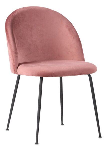 Set 2 scaune dining din catifea House Nordic Geneve, roz