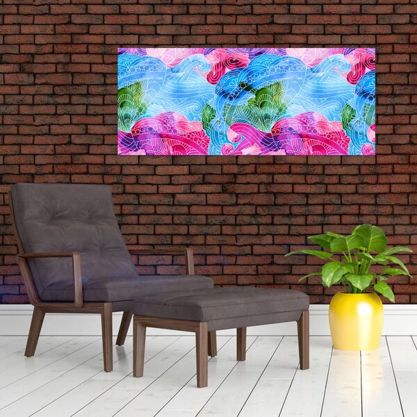 Tablou - Valuri colorate (120x50 cm)