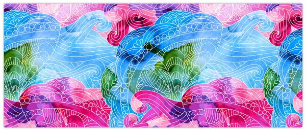 Tablou - Valuri colorate (120x50 cm)