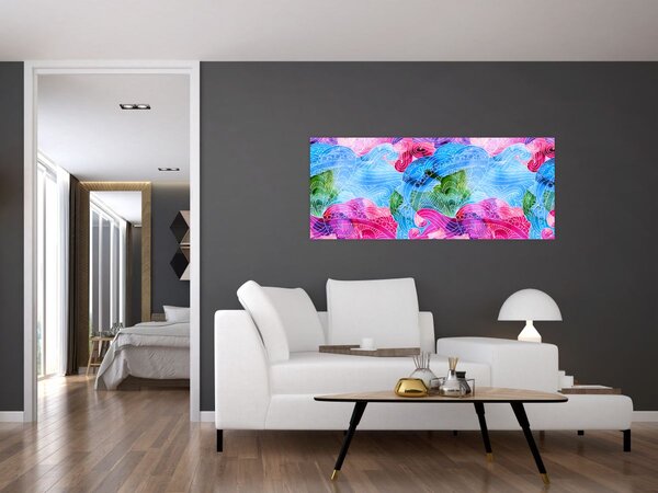 Tablou - Valuri colorate (120x50 cm)