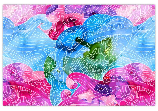 Tablou - Valuri colorate (90x60 cm)
